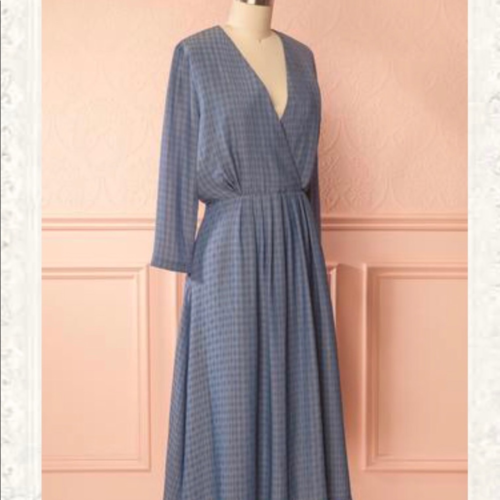Blue midi wrap dress in size MEDIUM NEW WITH TAGS